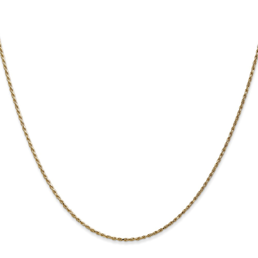 14K Gold 14 inch 1.15mm Diamond-cut Machine Made Rope with Lobster Clasp Chain