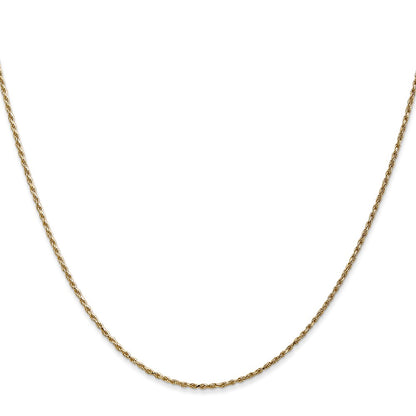 14K Gold 22 inch 1.15mm Diamond-cut Machine Made Rope with Lobster Clasp Chain