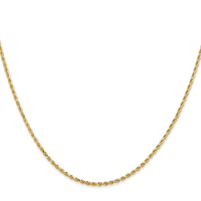 14K Gold 16 inch 1.5mm Diamond-cut Rope with Lobster Clasp Chain