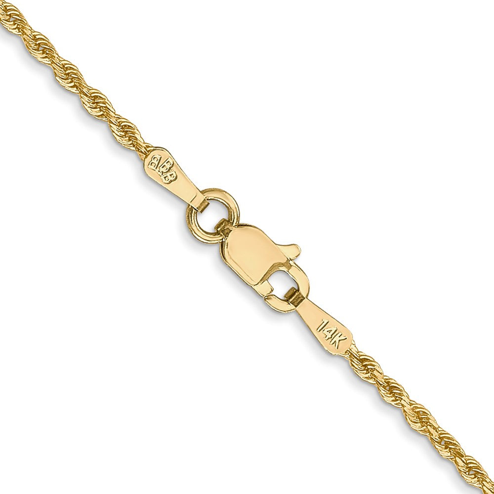 14K Gold 16 inch 1.5mm Diamond-cut Rope with Lobster Clasp Chain