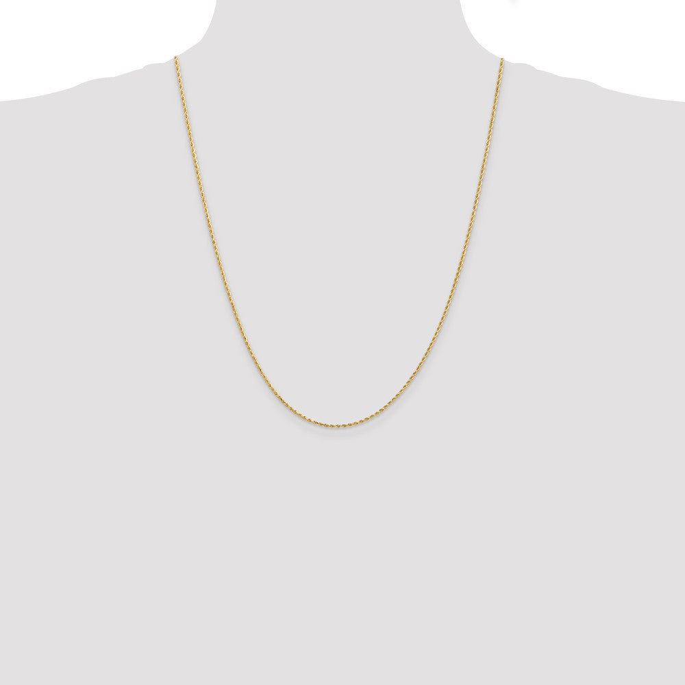 14K Gold 24 inch 1.5mm Diamond-cut Rope with Lobster Clasp Chain