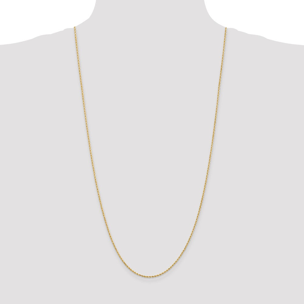 14K Gold 30 inch 1.5mm Diamond-cut Rope with Lobster Clasp Chain