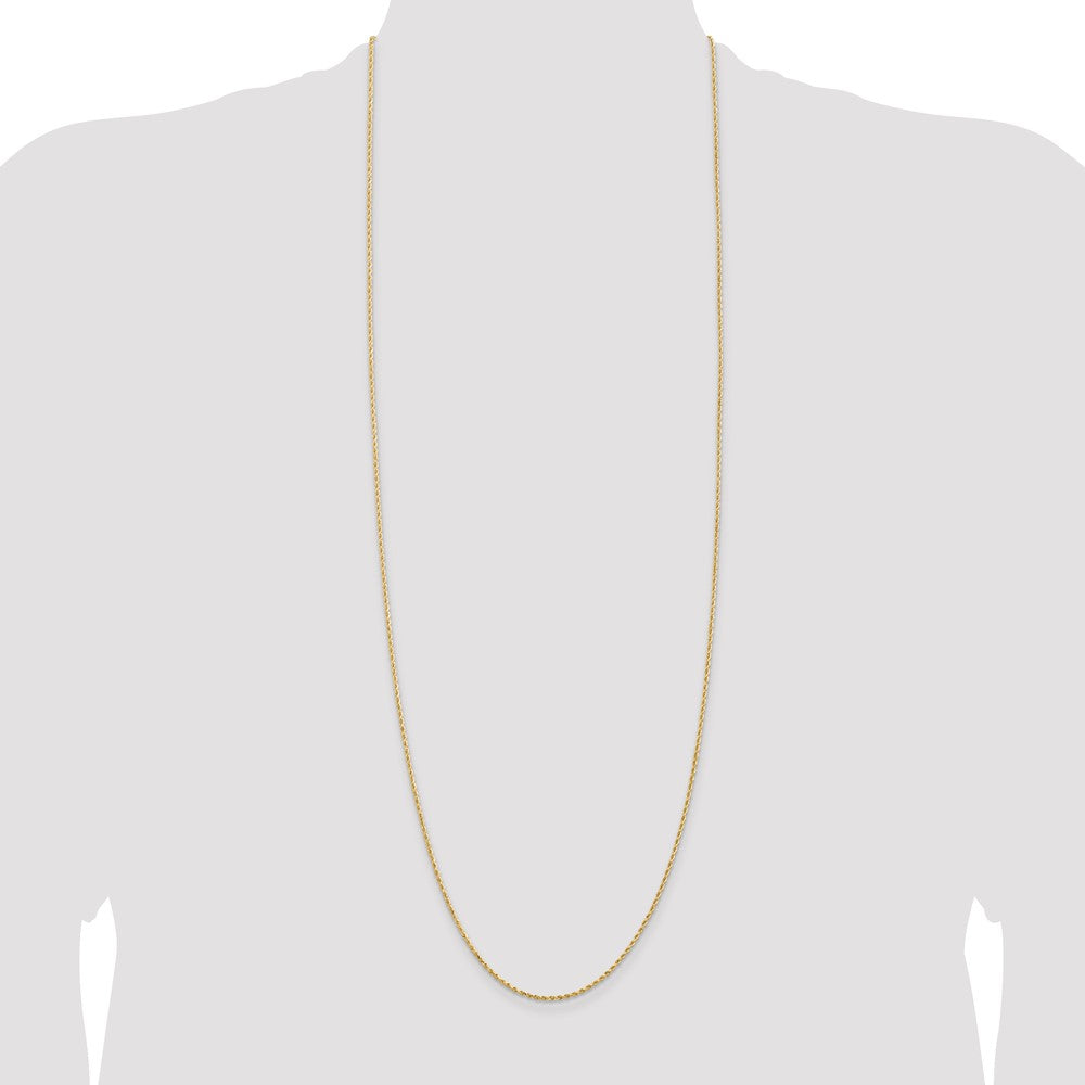 14K Gold 36 inch 1.5mm Diamond-cut Rope with Lobster Clasp Chain