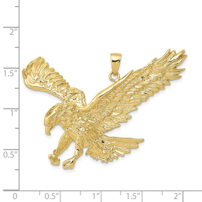 10k Solid Polished Eagle Pendant