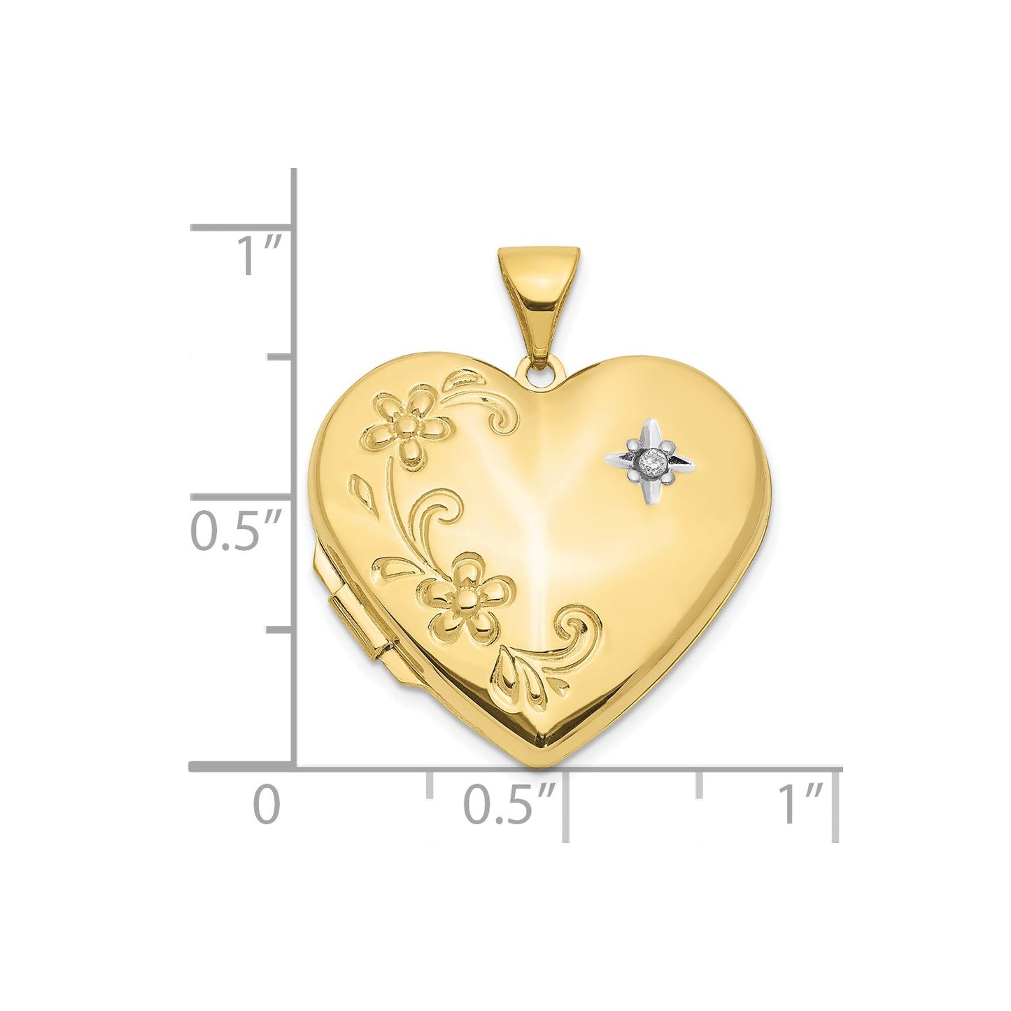 10k Diamond Floral Family Heart Locket