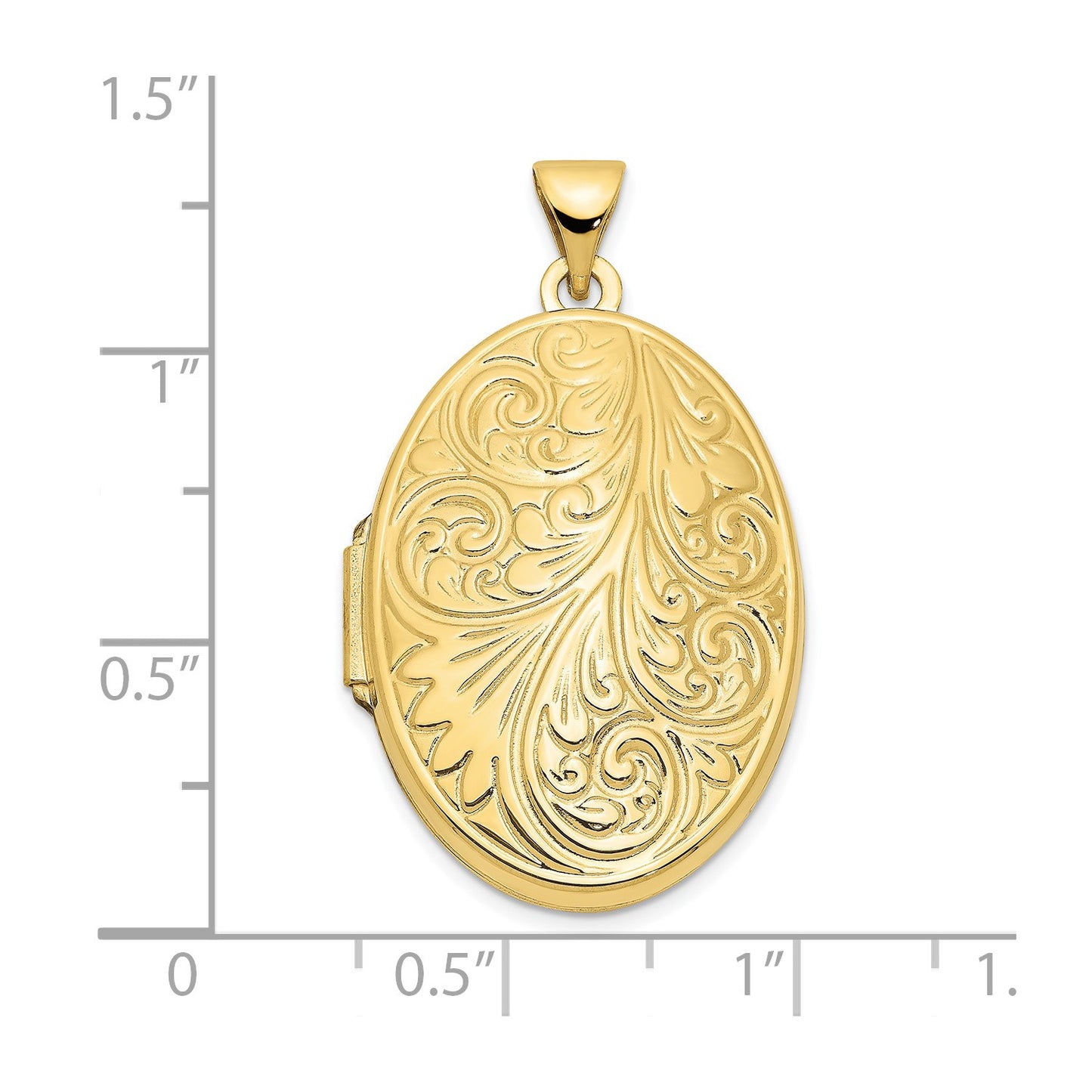 10k Yellow Gold Scroll Oval Locket