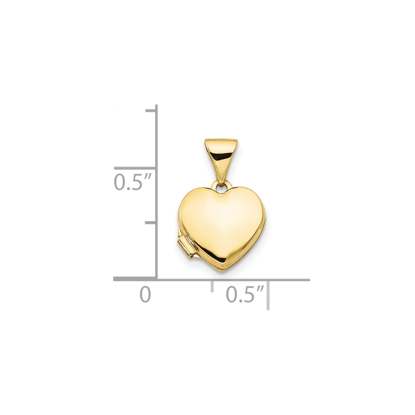 10k Yellow Gold Plain Heart Locket