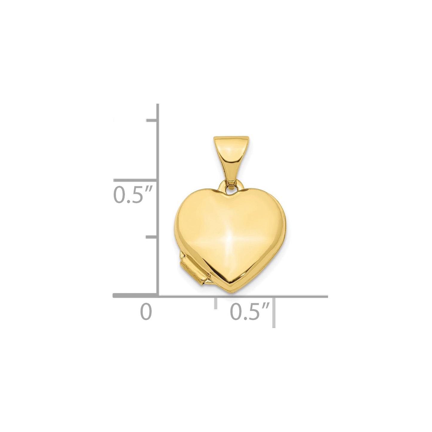 10k Heart 13mm Locket Pendant