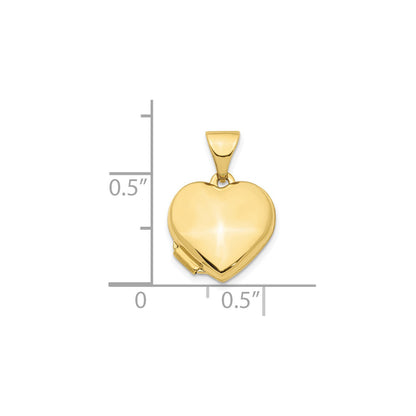 10k Heart 13mm Locket Pendant