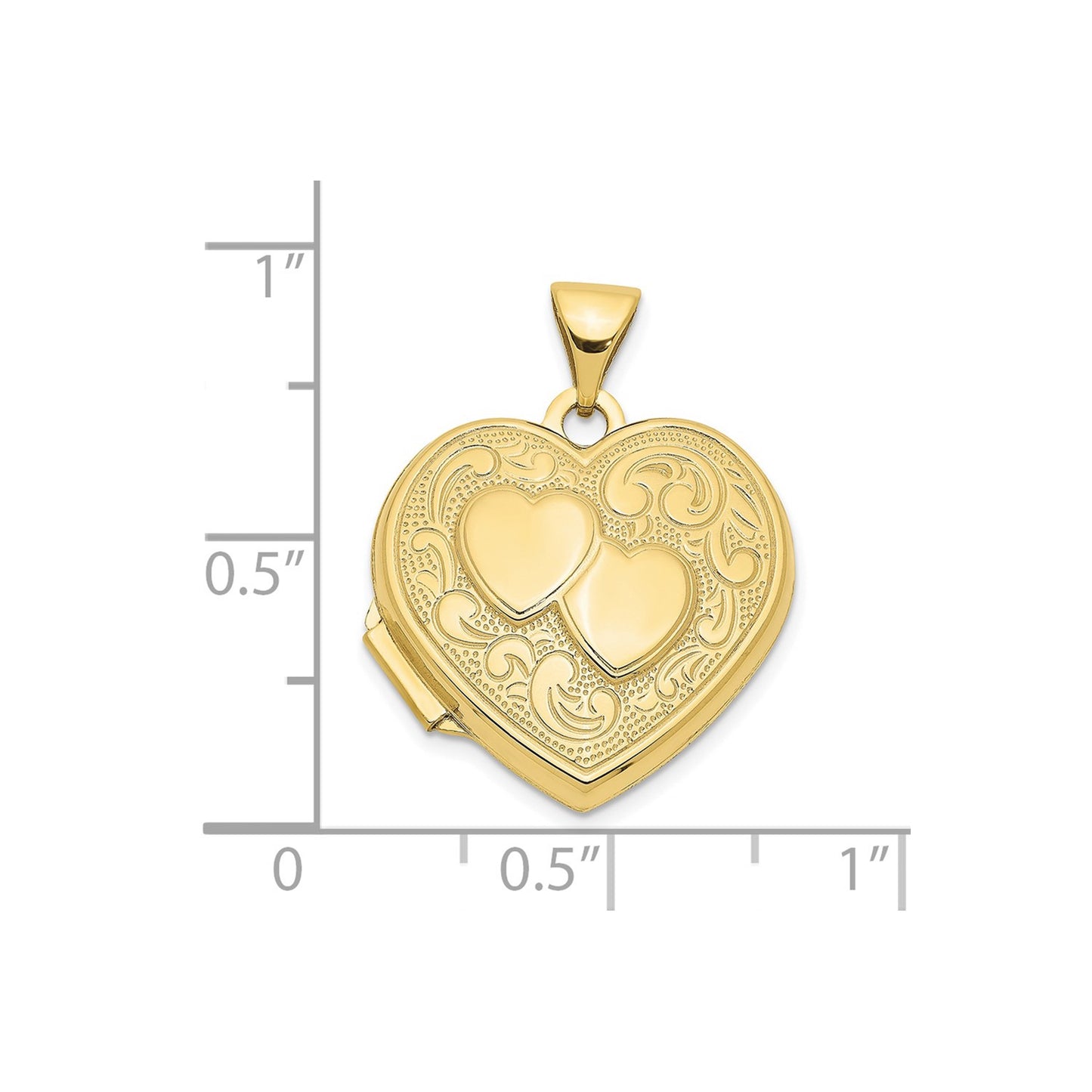 10k Double Heart Locket