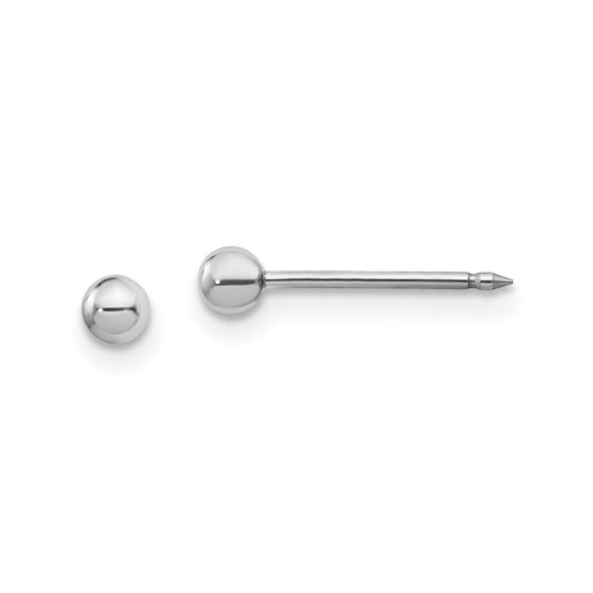 Inverness 14k White Gold 3mm Ball Post Earrings