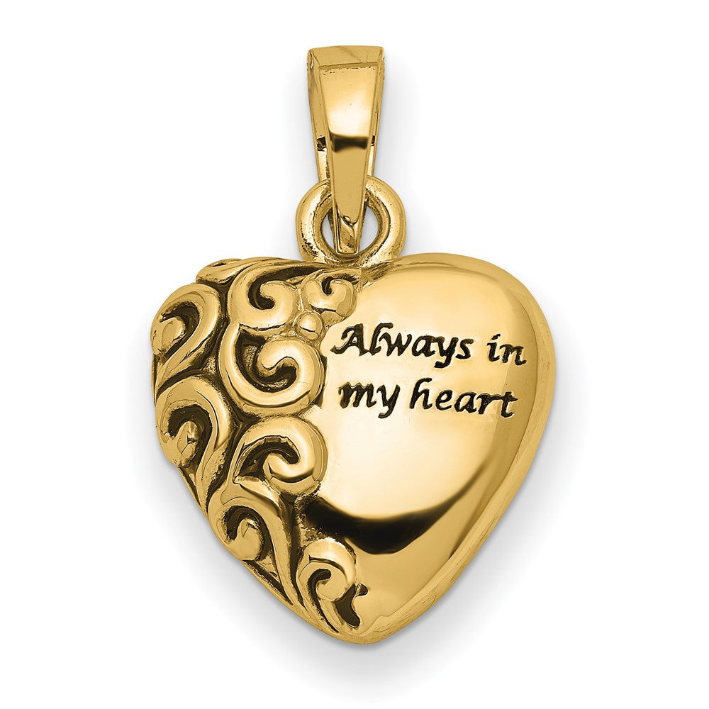 Sentimental Expressions 14K Heart Remembrance Ash Holder Pendant