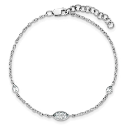 True Origin 14k White Gold 1/2 carat Lab Grown Diamond VS DEF 6.5 inch Bracelet with a 1 inch extension