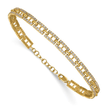 True Origin 14k 2 carat Lab Grown Diamond VS DEF 7 inch Fancy Link Bracelet with a 1 inch extension