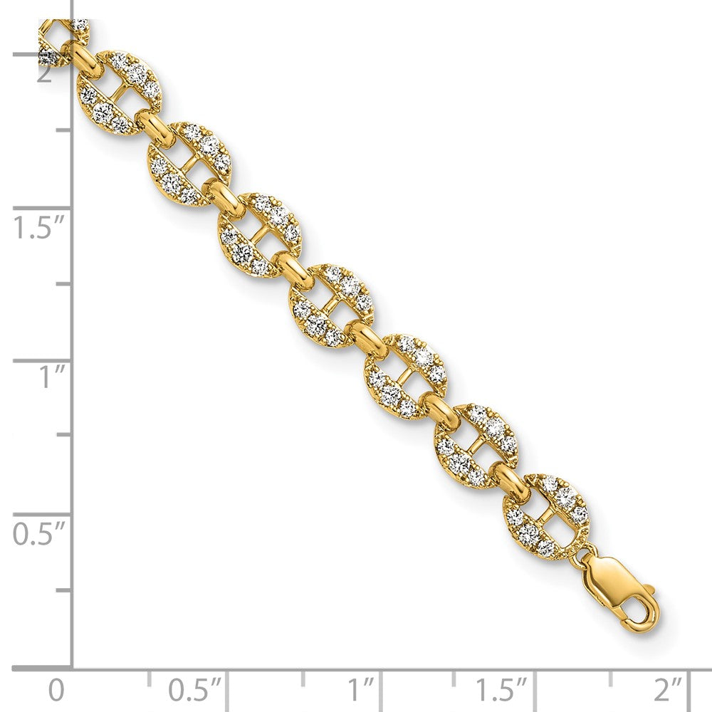 True Origin 14k 1 7/8 carat Lab Grown Diamond VS D E F 7 inch Anchor Link Bracelet with a 1 inch extension