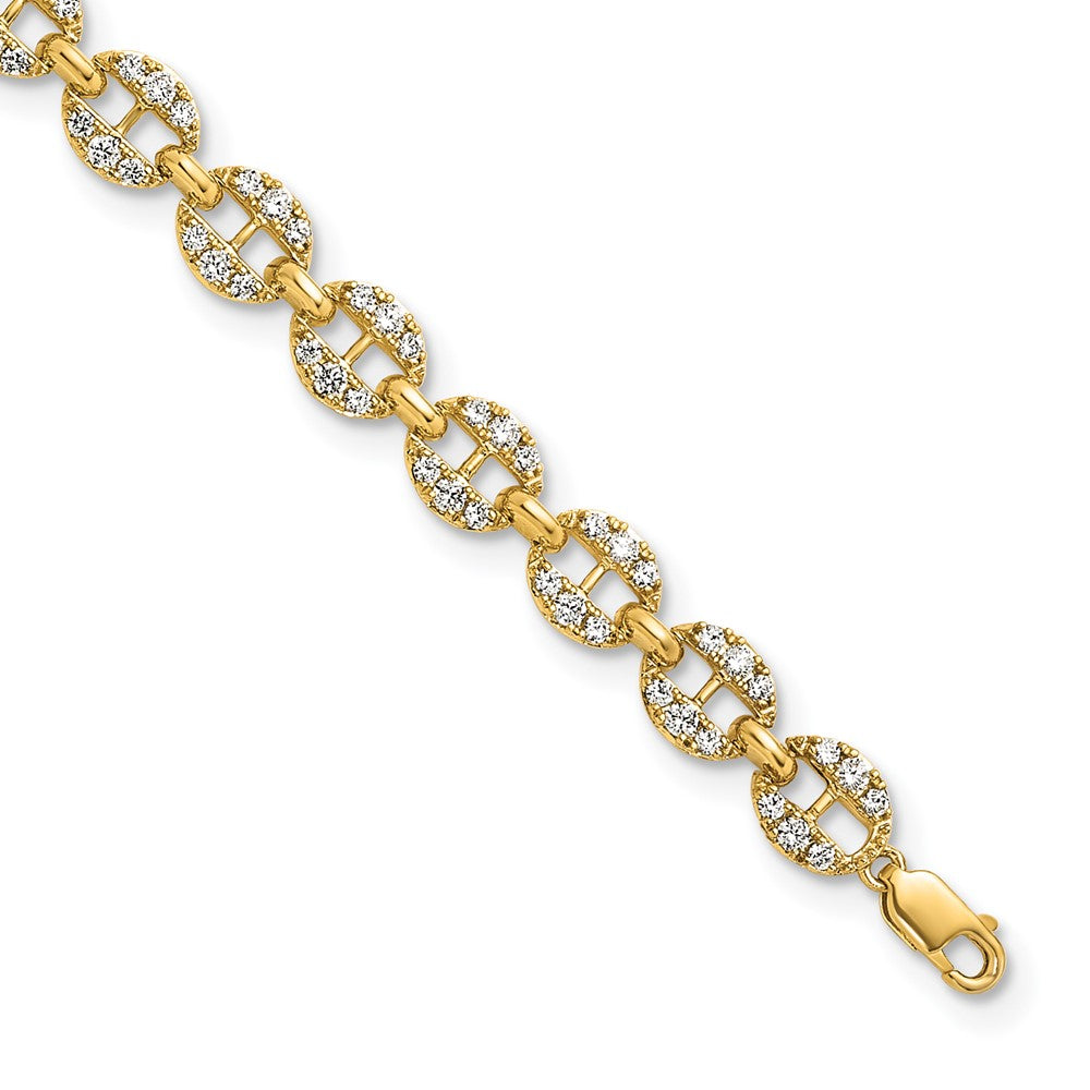 True Origin 14k 1 7/8 carat Lab Grown Diamond VS D E F 7 inch Anchor Link Bracelet with a 1 inch extension