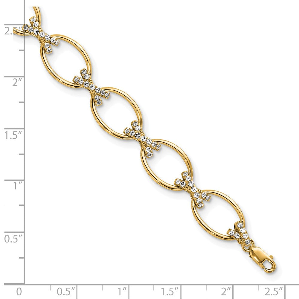 True Origin 14k 1 1/6 carat Lab Grown Diamond VS D E F 7 inch X and O Bracelet with a 1 inch extension