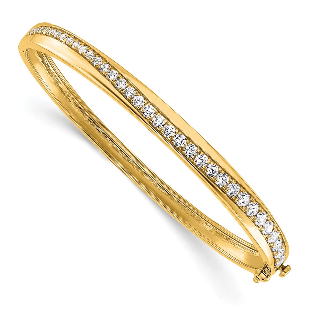 True Origin 14k 1 5/8 carat Lab Grown Diamond VS D E F 6.75 inch Bangle