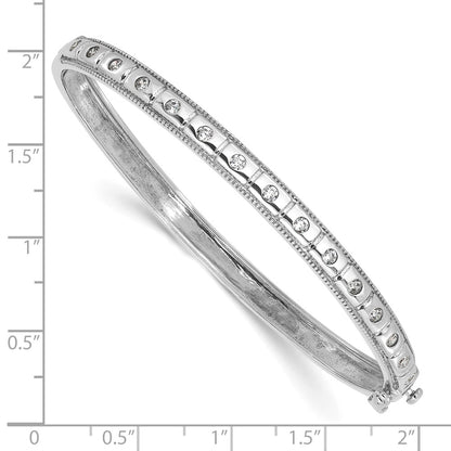 True Origin 14k White Gold 1/2 carat Lab Grown Diamond VS D E F 6.75 inch Bangle