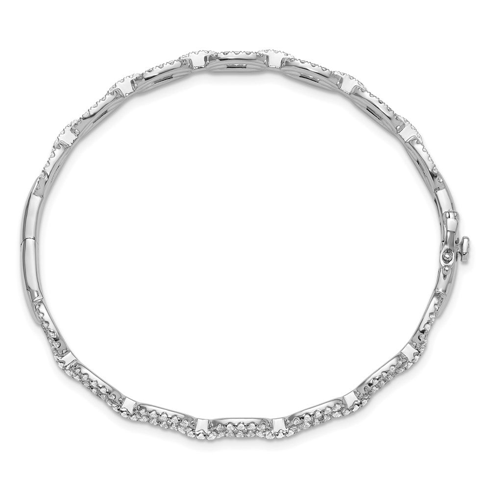 True Origin 14k White Gold 2 1/6 carat Lab Grown Diamond VS DEF 7 inch Link Bangle