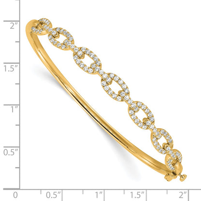 True Origin 14k 2 1/6 carat Lab Grown Diamond VS D E F 6.75 inch Fancy Link Bangle