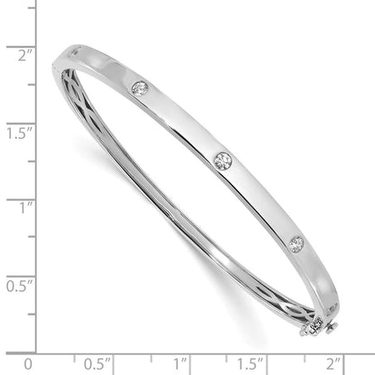 True Origin 14k White Gold 3/4 carat Lab Grown Diamond VS D E F 6.75 inch Bangle