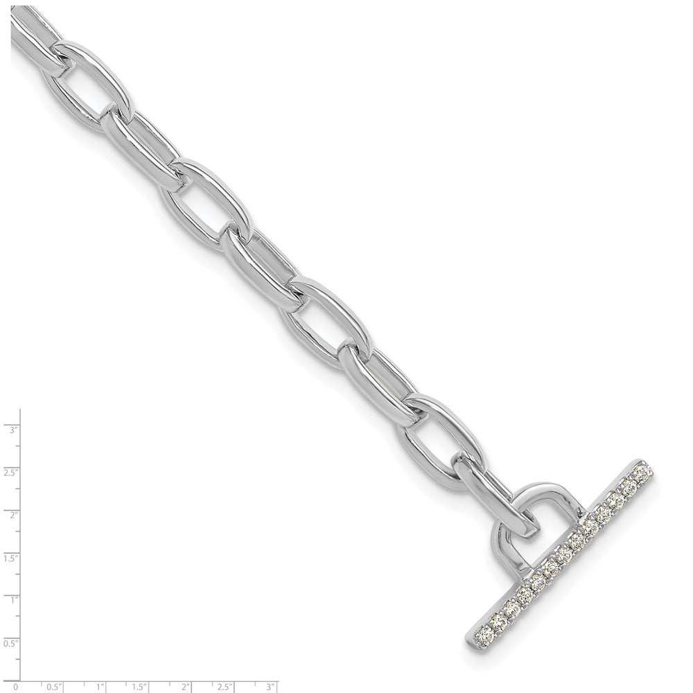 True Origin 14k White Gold 1/3 carat Lab Grown Diamond VS D E F 7 inch Toggle Bracelet