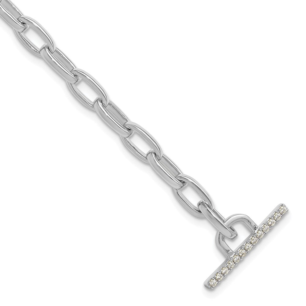 True Origin 14k White Gold 1/3 carat Lab Grown Diamond VS D E F 7 inch Toggle Bracelet