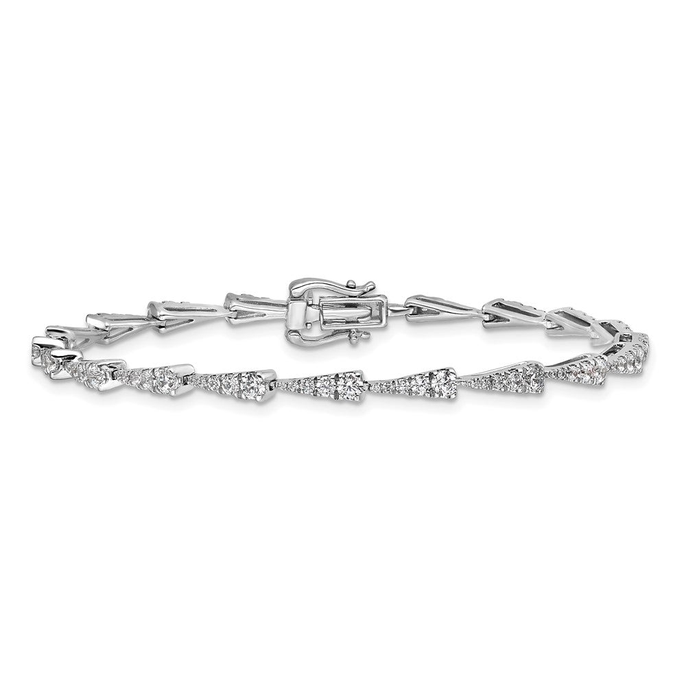 True Origin 14k White Gold 2 1/5 carat Lab Grown Diamond VS D E F 7 inch Fancy Bracelet