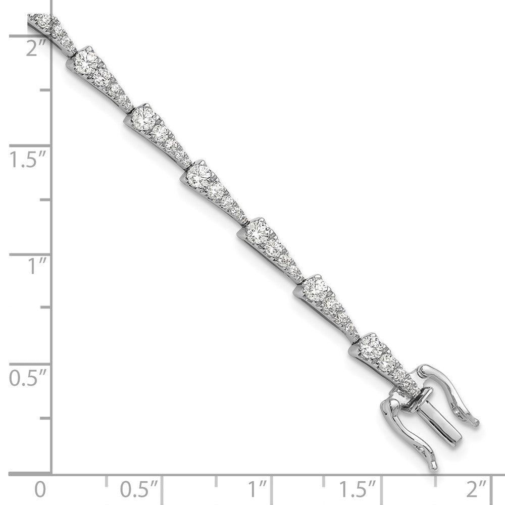 True Origin 14k White Gold 2 1/5 carat Lab Grown Diamond VS D E F 7 inch Fancy Bracelet