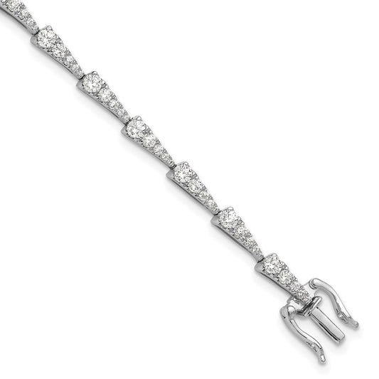 True Origin 14k White Gold 2 1/5 carat Lab Grown Diamond VS D E F 7 inch Fancy Bracelet