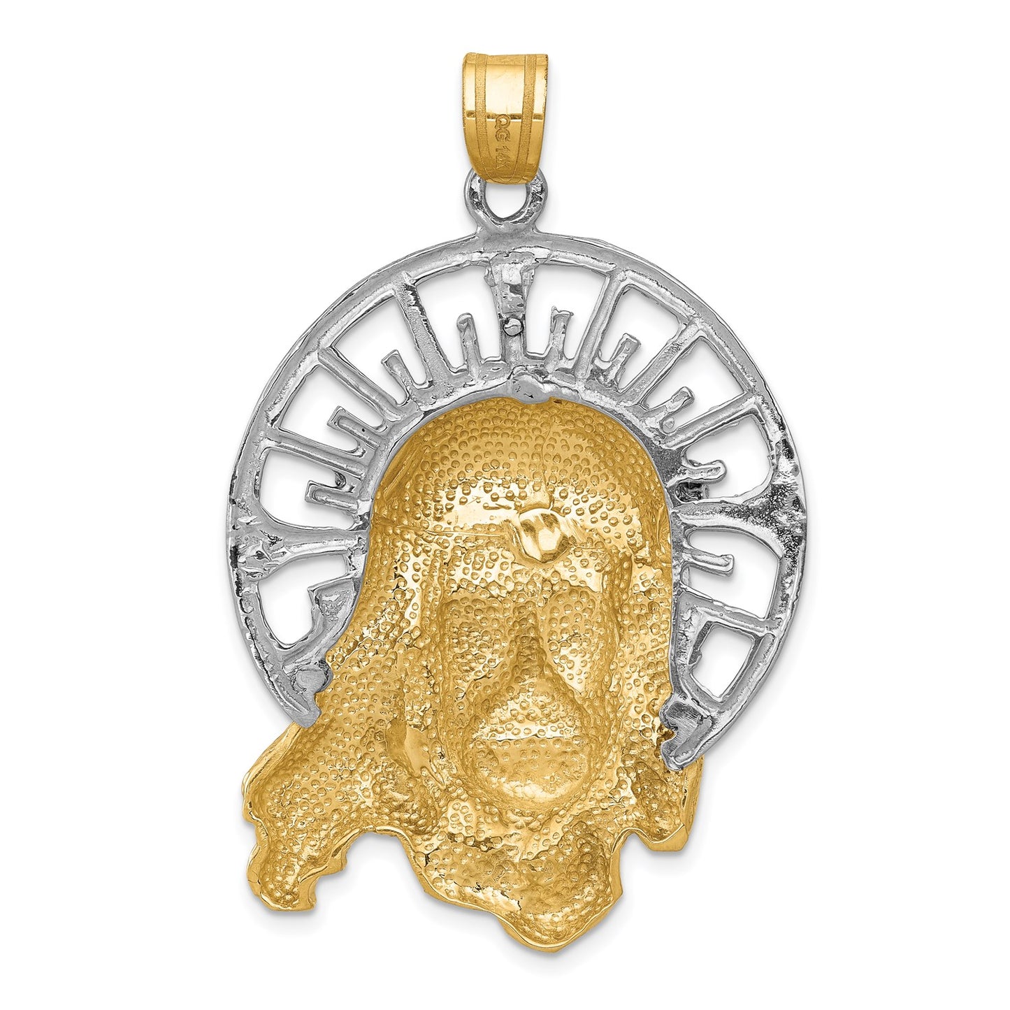 14k Tri-color Jesus Pendant