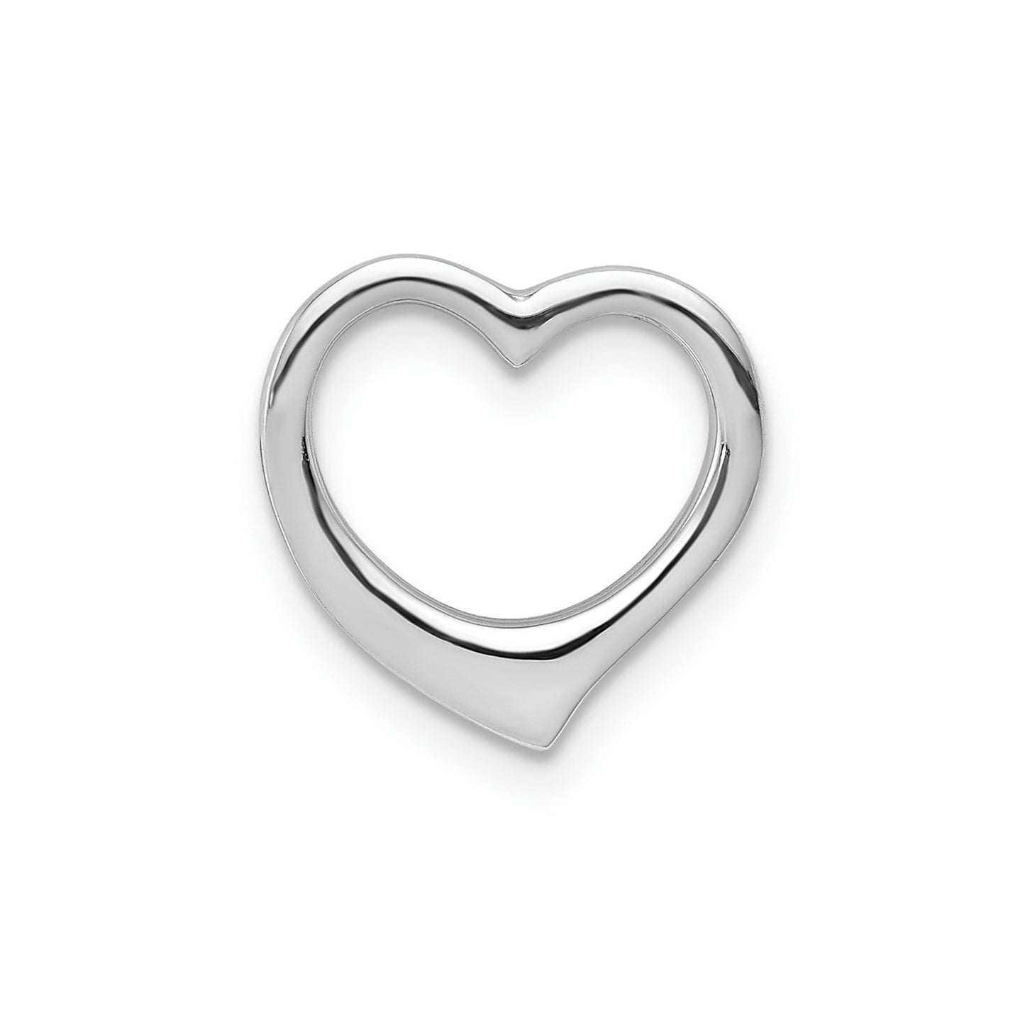 14K White Gold Polished Heart Chain Slide