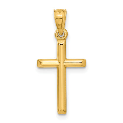 14k Polished Hollow Cross Pendant