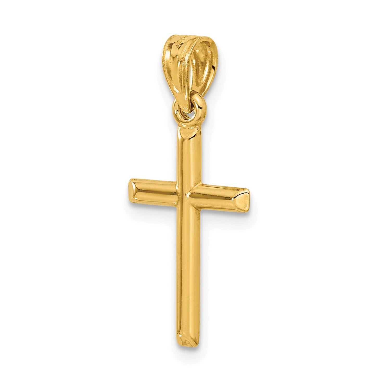 14k Polished Hollow Cross Pendant