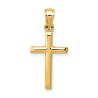 14k Polished Hollow Cross Pendant