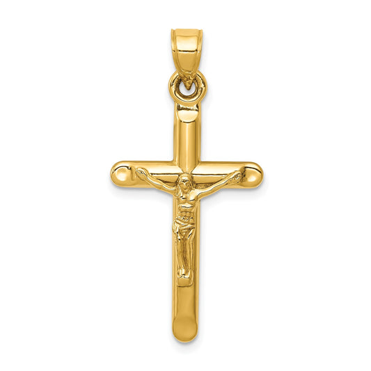 14k Hollow Crucifix Pendant