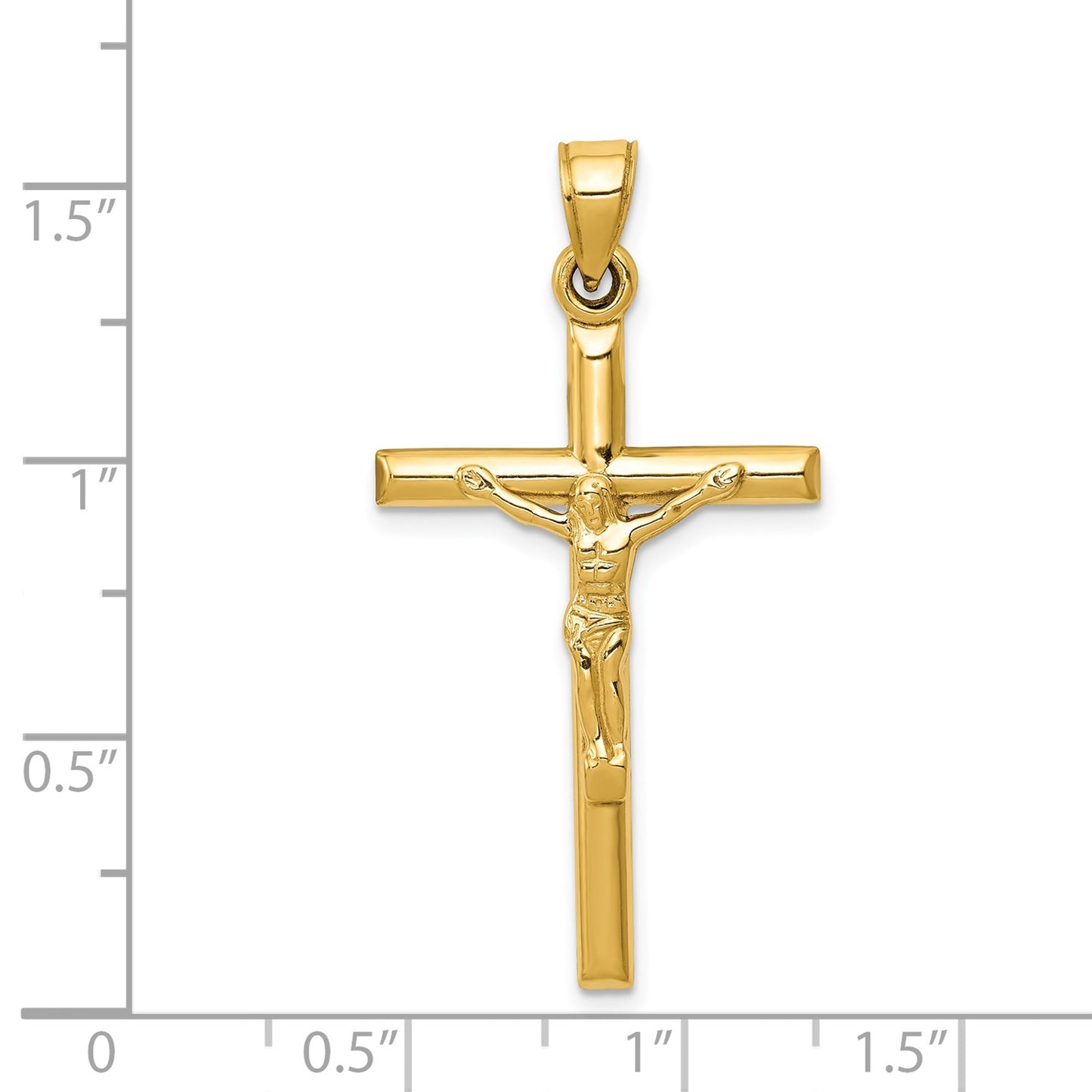 14k Hollow Crucifix Pendant