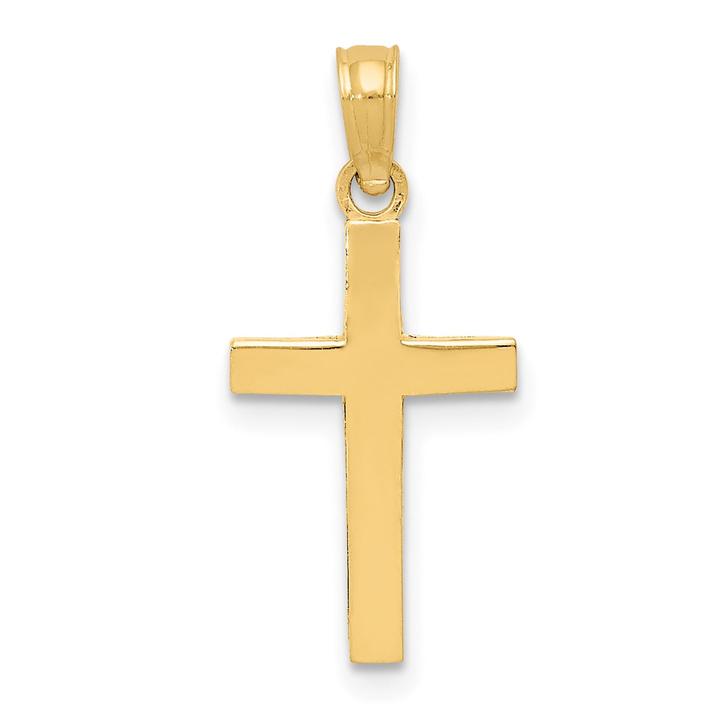 14k Beveled Cross Charm