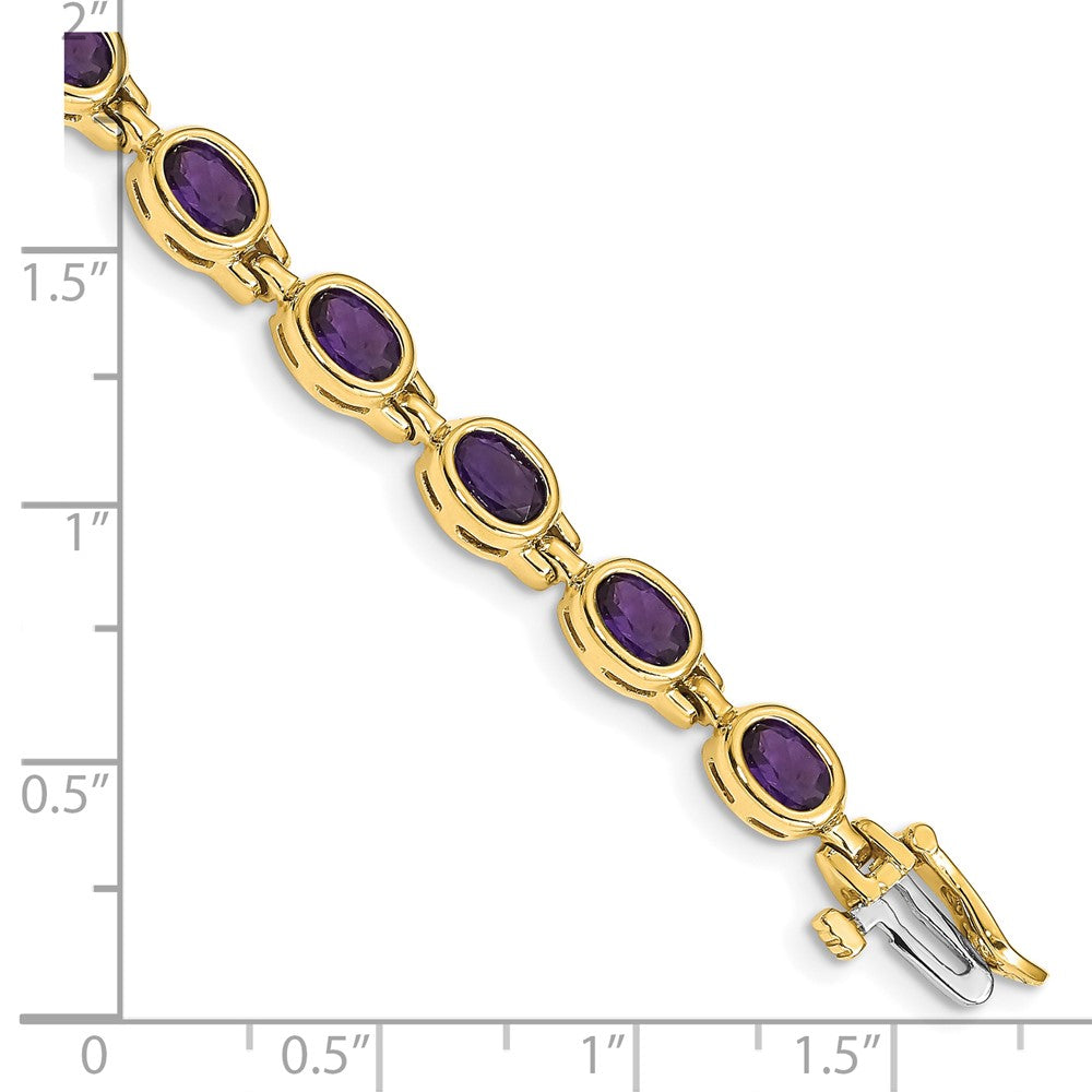 14k Oval Gemstone Amethyst Bracelet