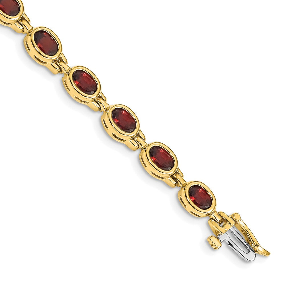 14k Oval Gemstone Garnet Bracelet