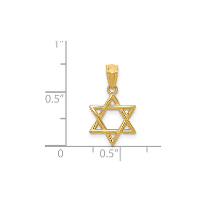 14k Polished Star of David Pendant