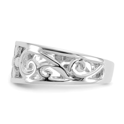 14k White Gold Floral Toe Ring