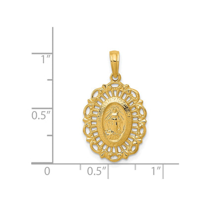 14k Oval Miraculous Medal Pendant