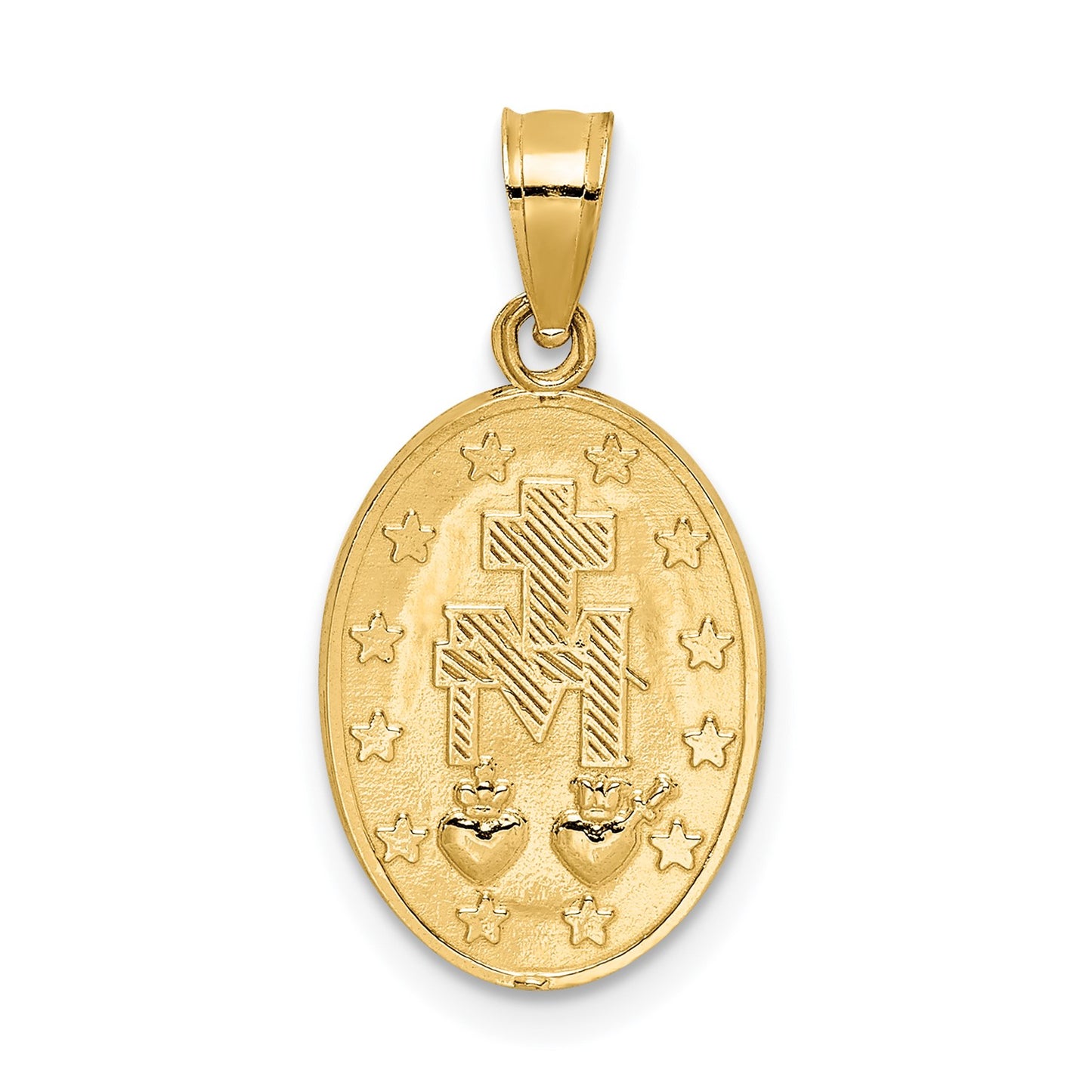 14K Polished Miraculous Medal Pendant