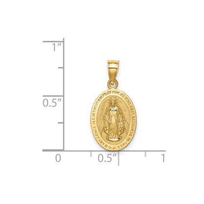 14K Polished Miraculous Medal Pendant