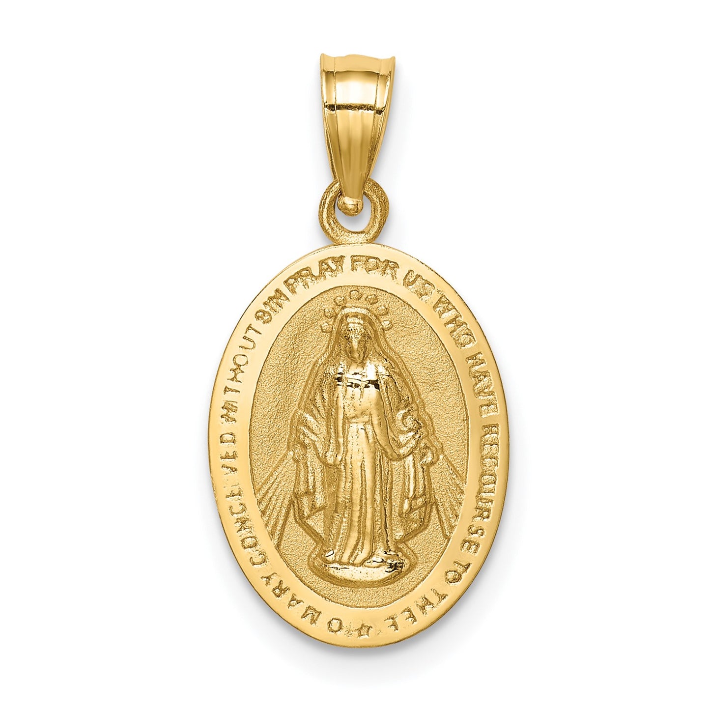 14K Polished Miraculous Medal Pendant