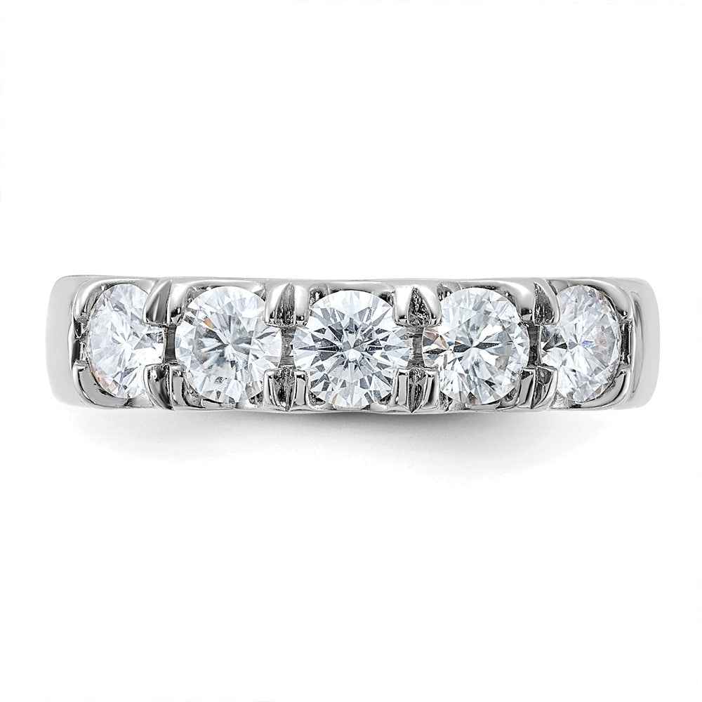 14kw Gold 1ct. 5 Stone G H I True Light Moissanite Band