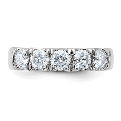 14kw Gold 1ct. 5 Stone D E F Pure Light Moissanite Band