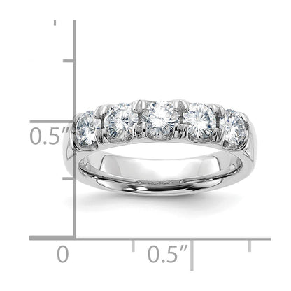 14kw Gold 1ct. 5 Stone G H I True Light Moissanite Band